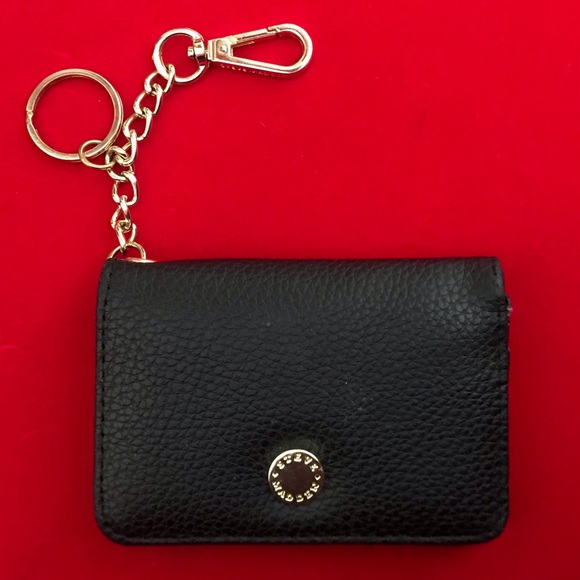 Steve Madden Bags Steve Madden Black Leather Bifold Card Case Gold